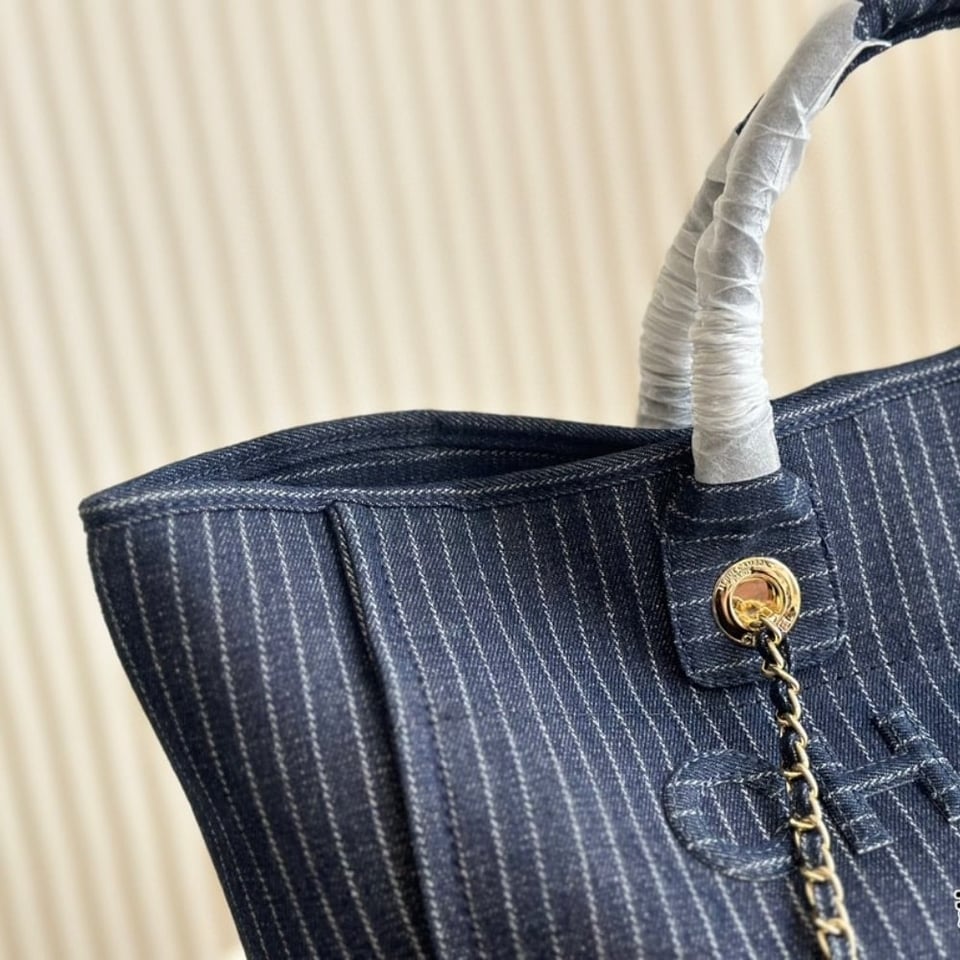 Chanel Shopping Bag Dark Blue 33Cm/13in view 11
