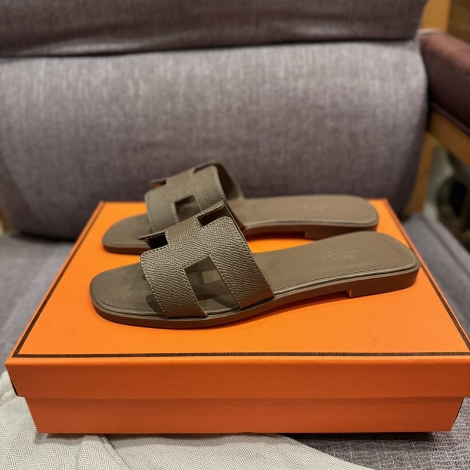 Hermes Oran Sandal Etoupe view 6
