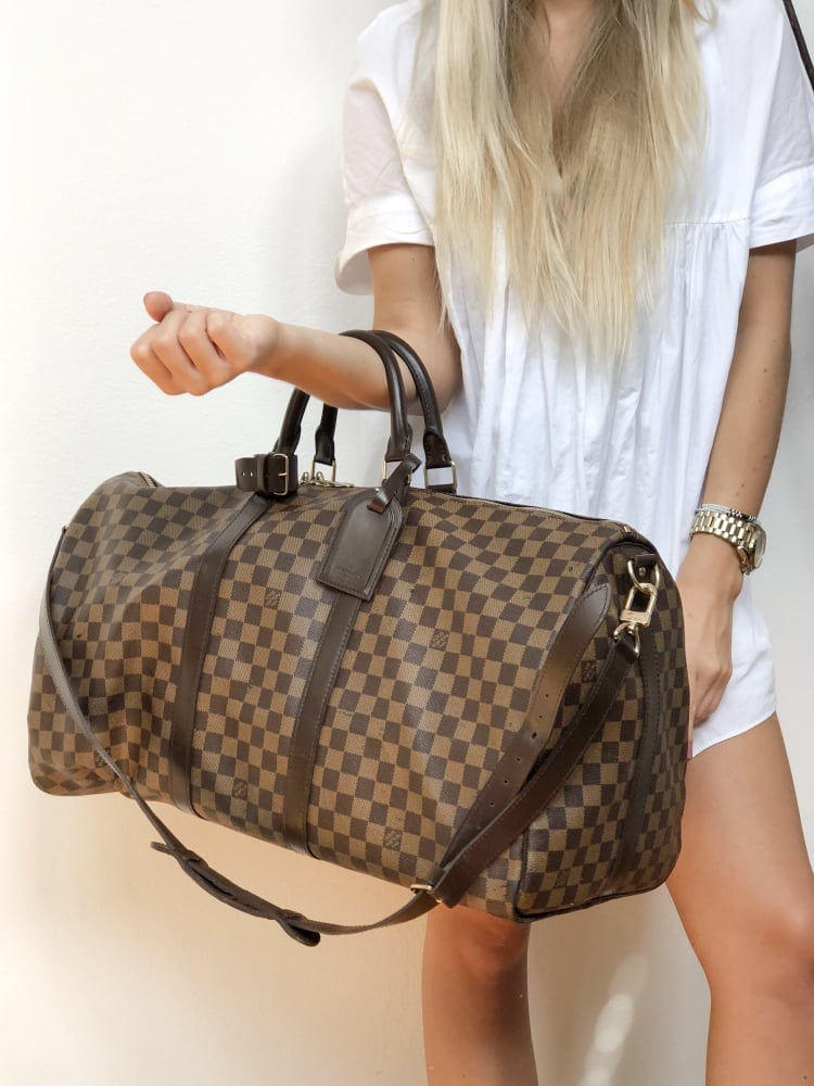 Louis Vuitton LV Keepall Bandoulière 45 Damier Ebene Canvas 45cm N41428 view 10