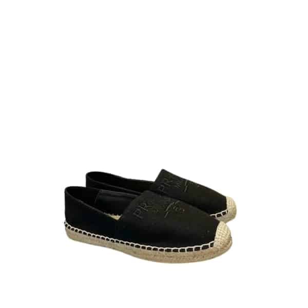 Prada Linen Espadrilles Black view 2