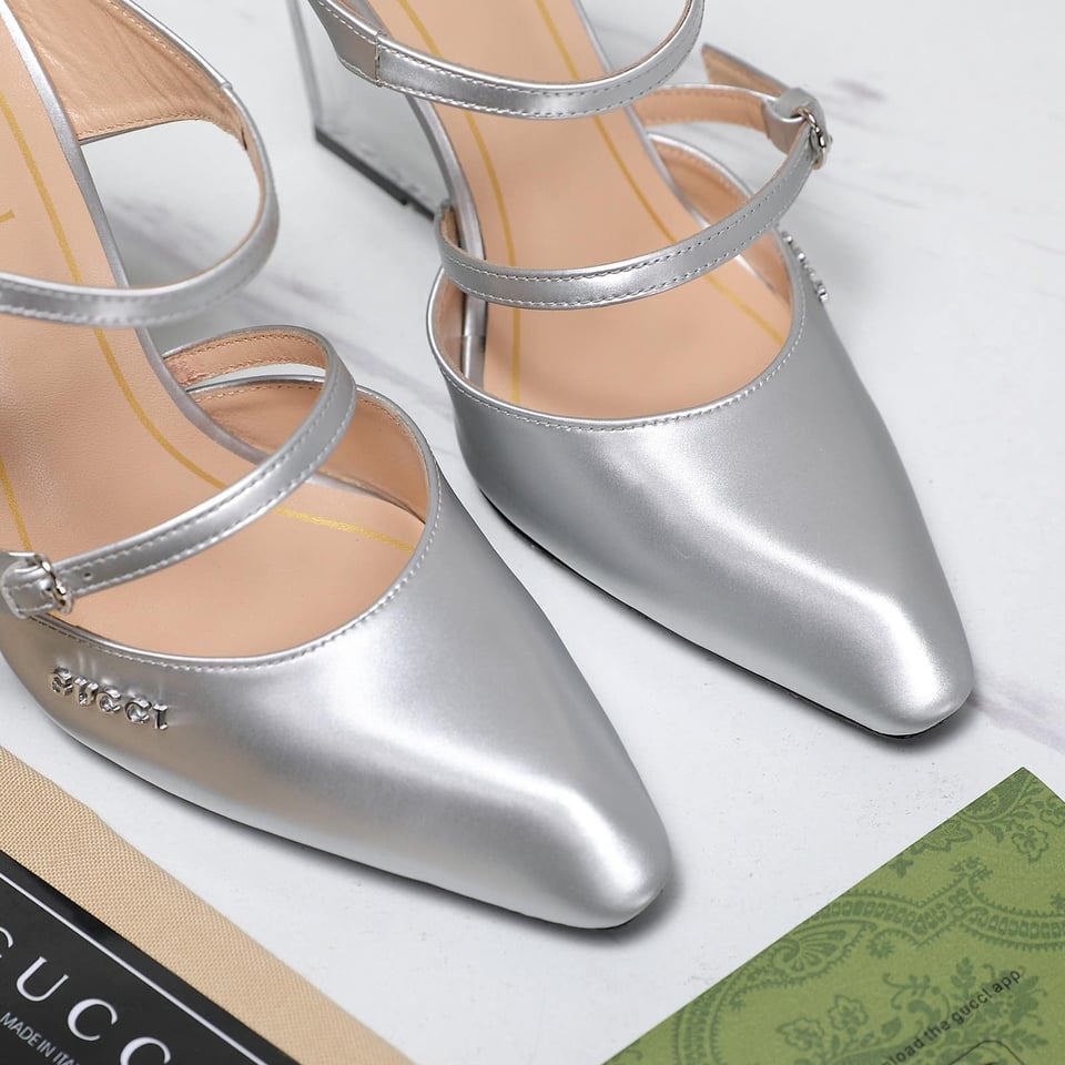 Gucci Women’S Wedge Mule Silver view 4