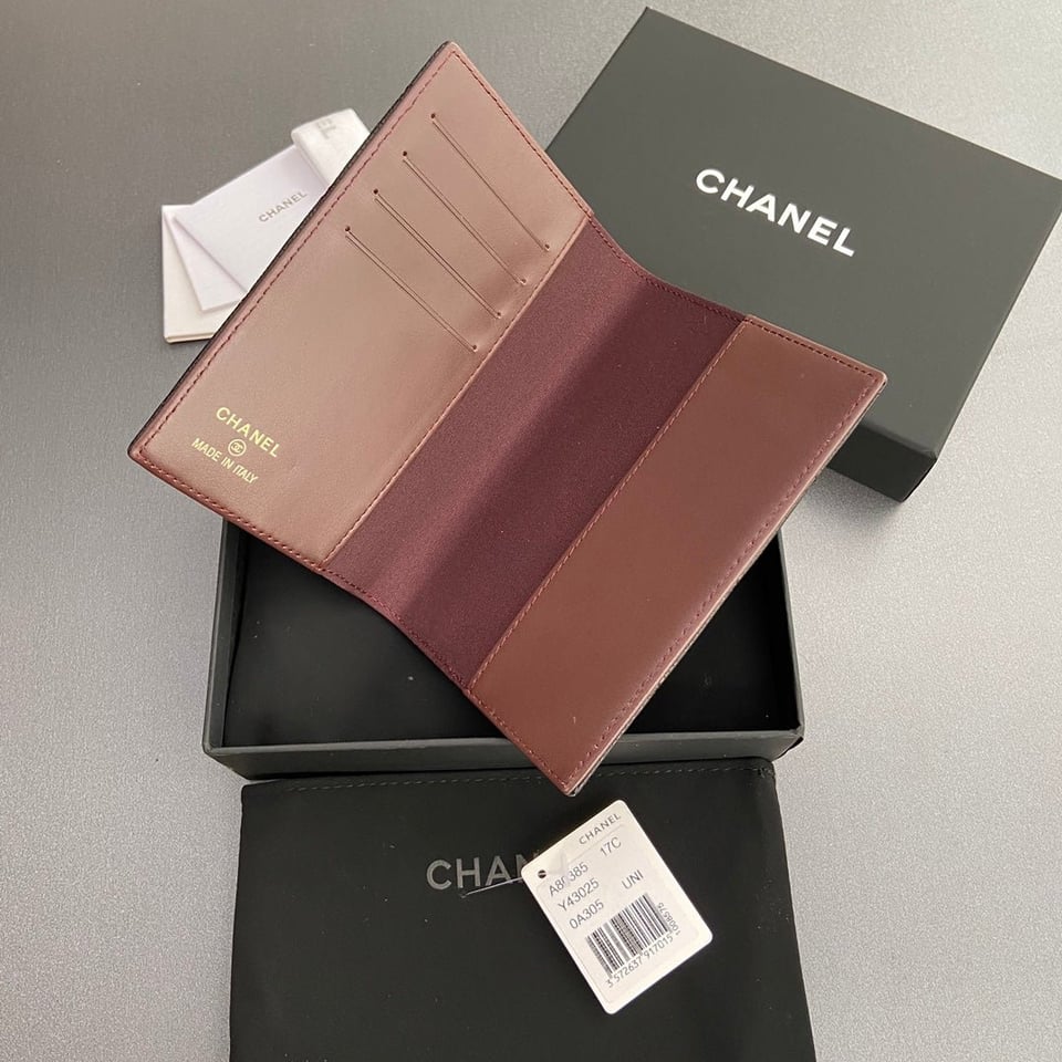 Chanel Passport 10Cm Black Cavair Gold Hardware view 3