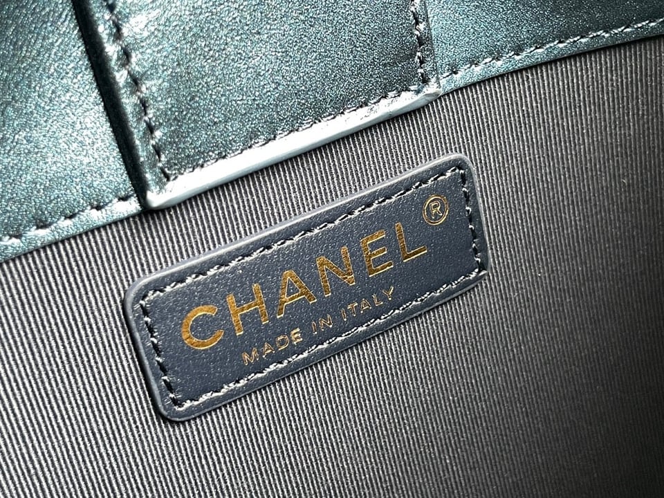 Chanel 24S 20Cm Hobo Bag Blue Denim Gold Hardware view 9