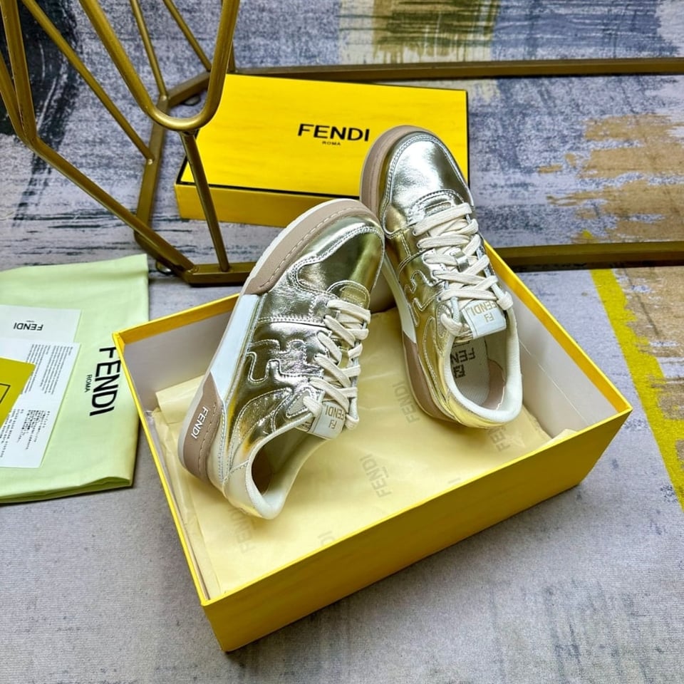 Fendi Match Sneakers Gold view 4