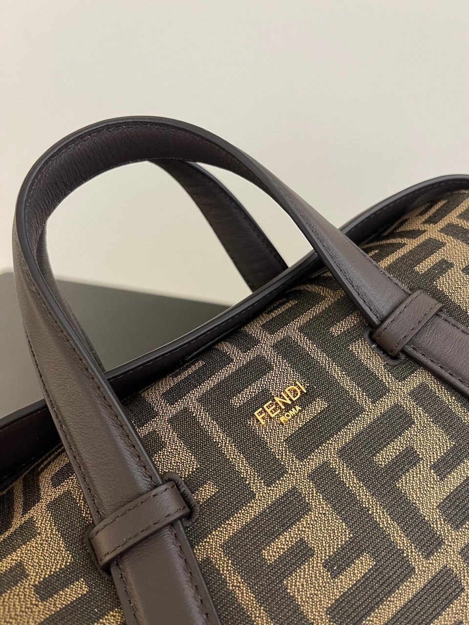Fendi Boston 365 Brown Ff Jacquard Fabric Bag 27.5 Cm view 8