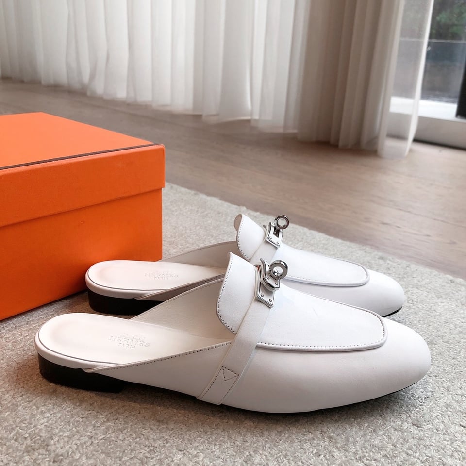 Hermes Oz Mule White view 3