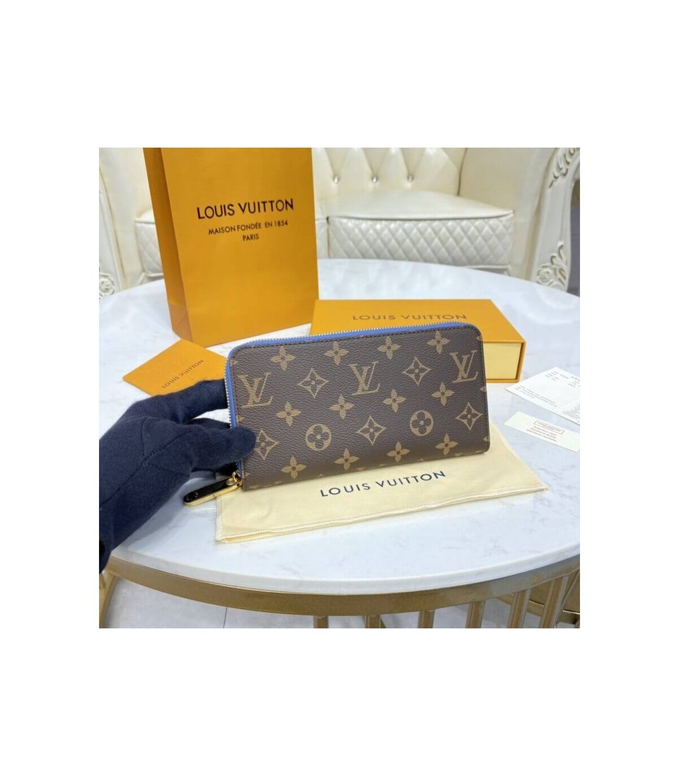 Louis Vuitton Monogram Zippy Wallet Blue view 3