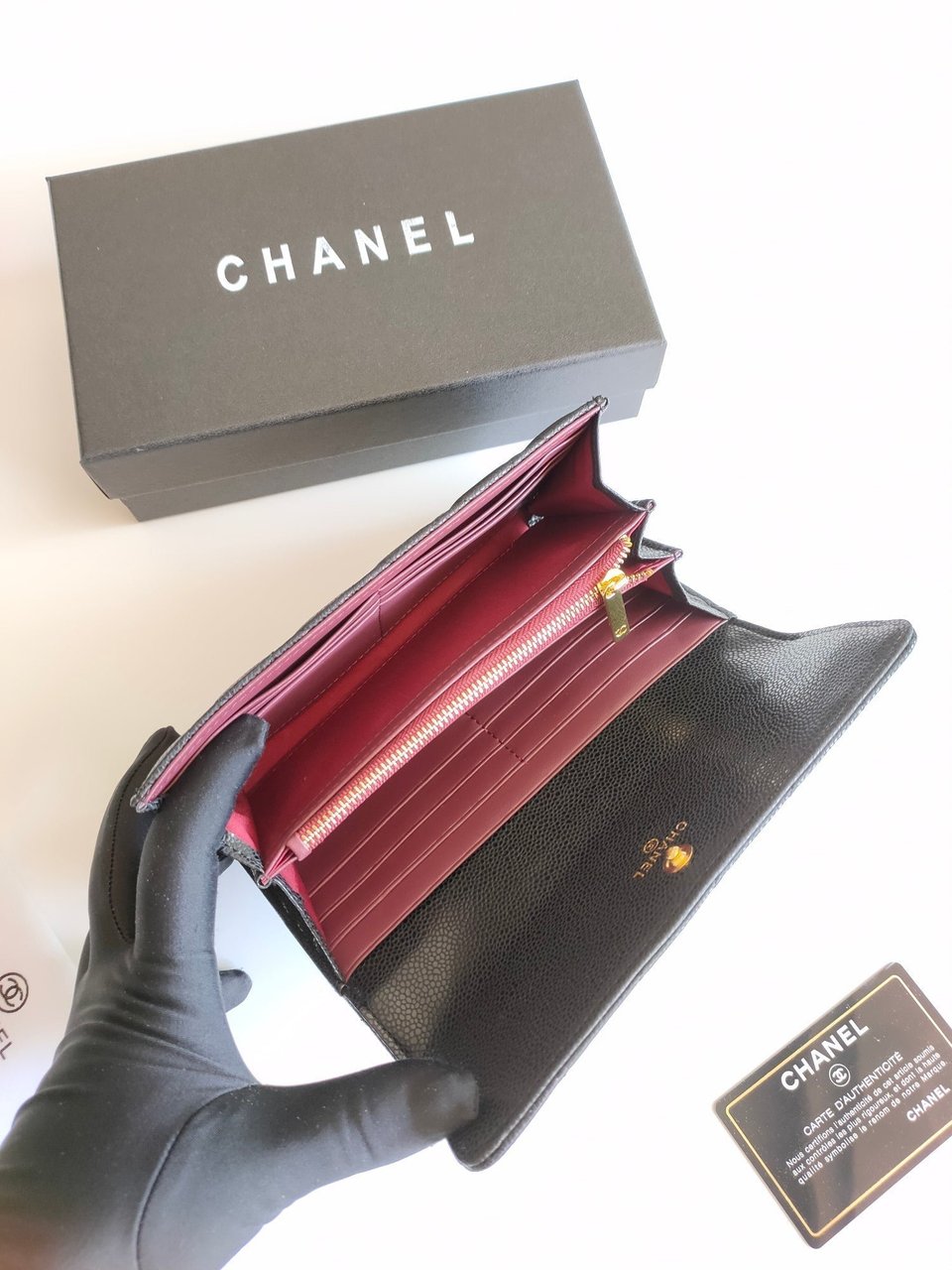 Chanel Classic Long Purse Caviar 19 Black Grained Calfskin view 7