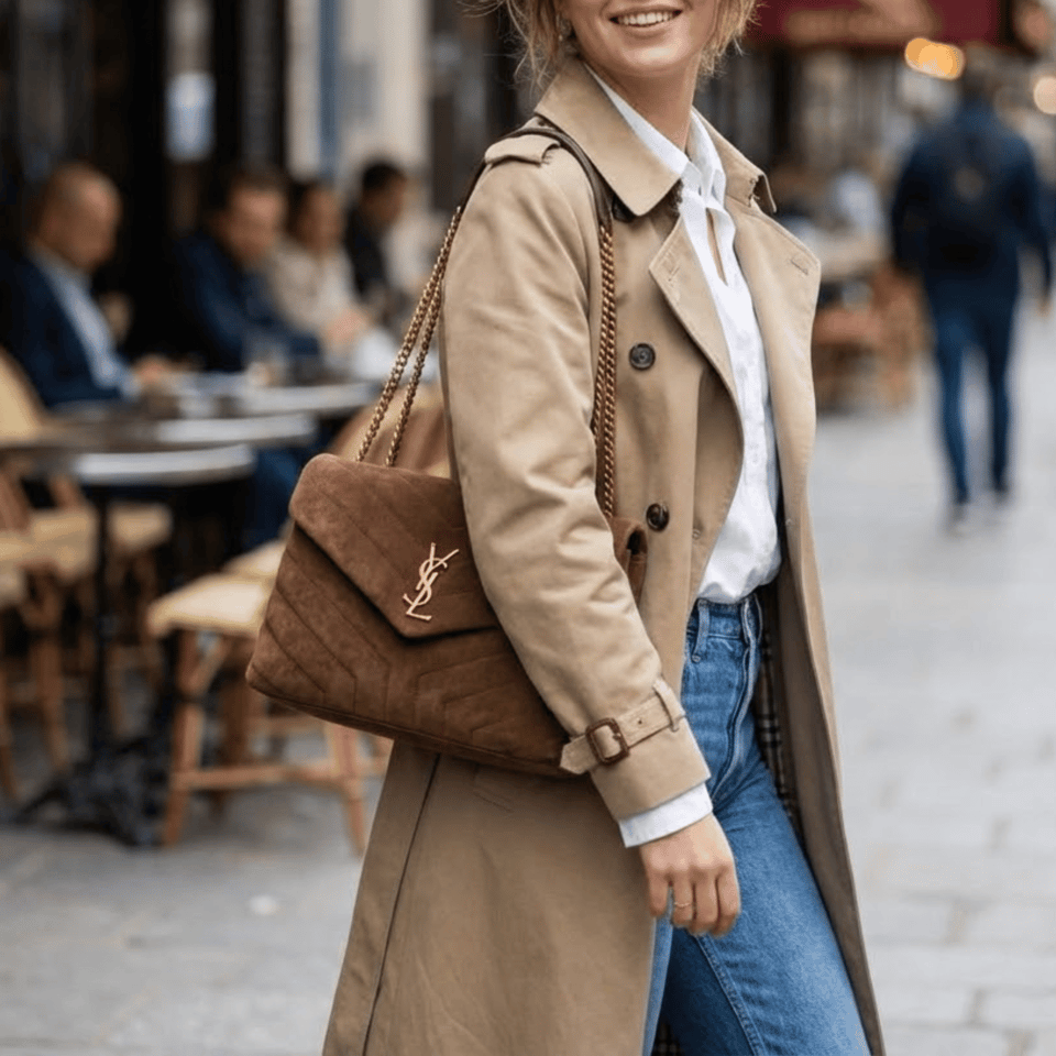 Saint Laurent Loulou Brown Chain Bag 29cm/11.4in view 3