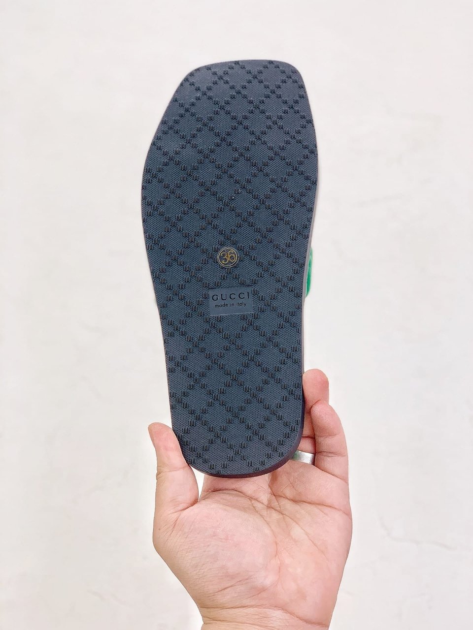 Gucci Womens Gg Matelasse Slide Green view 3