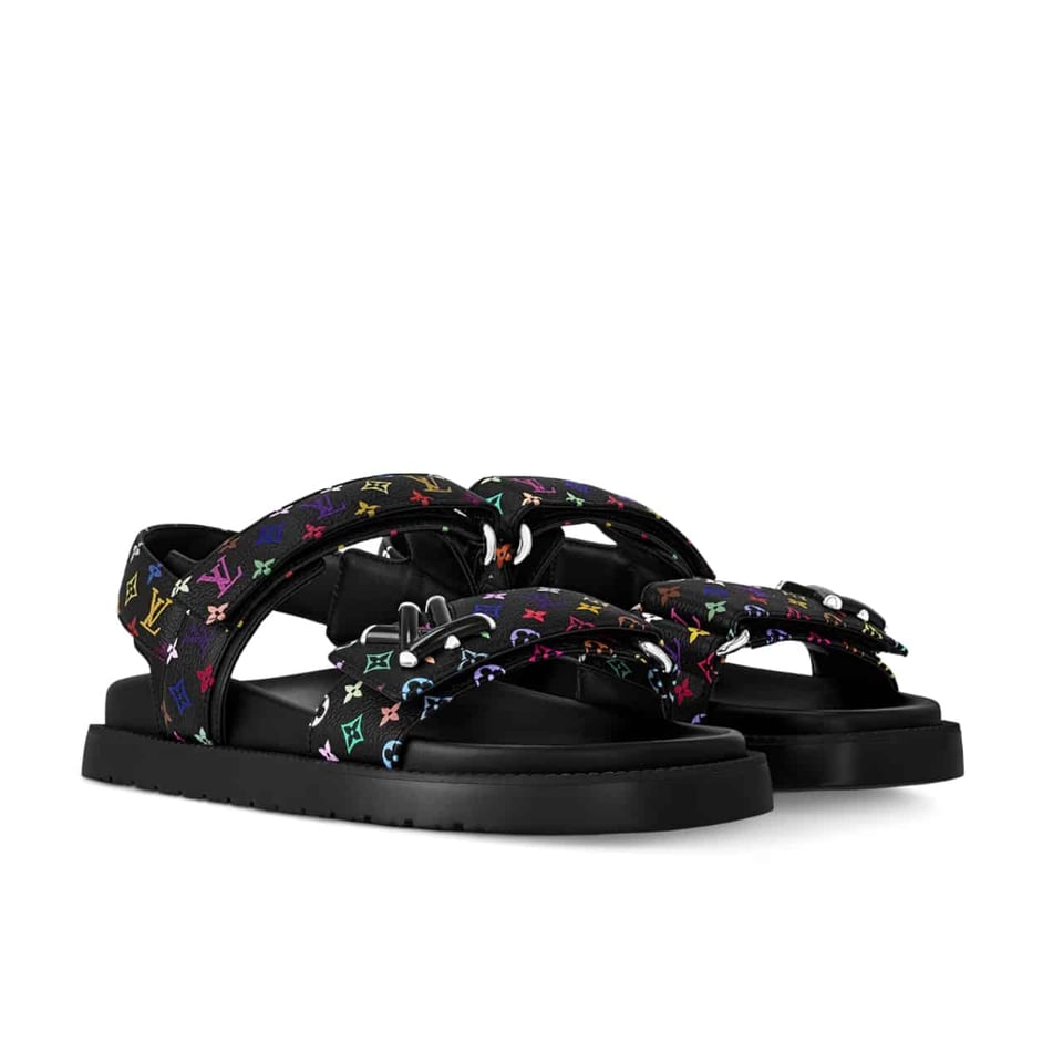 Louis Vuitton X Murakami Lv Sunset Flat Comfort Sandal Black 1Agxf6