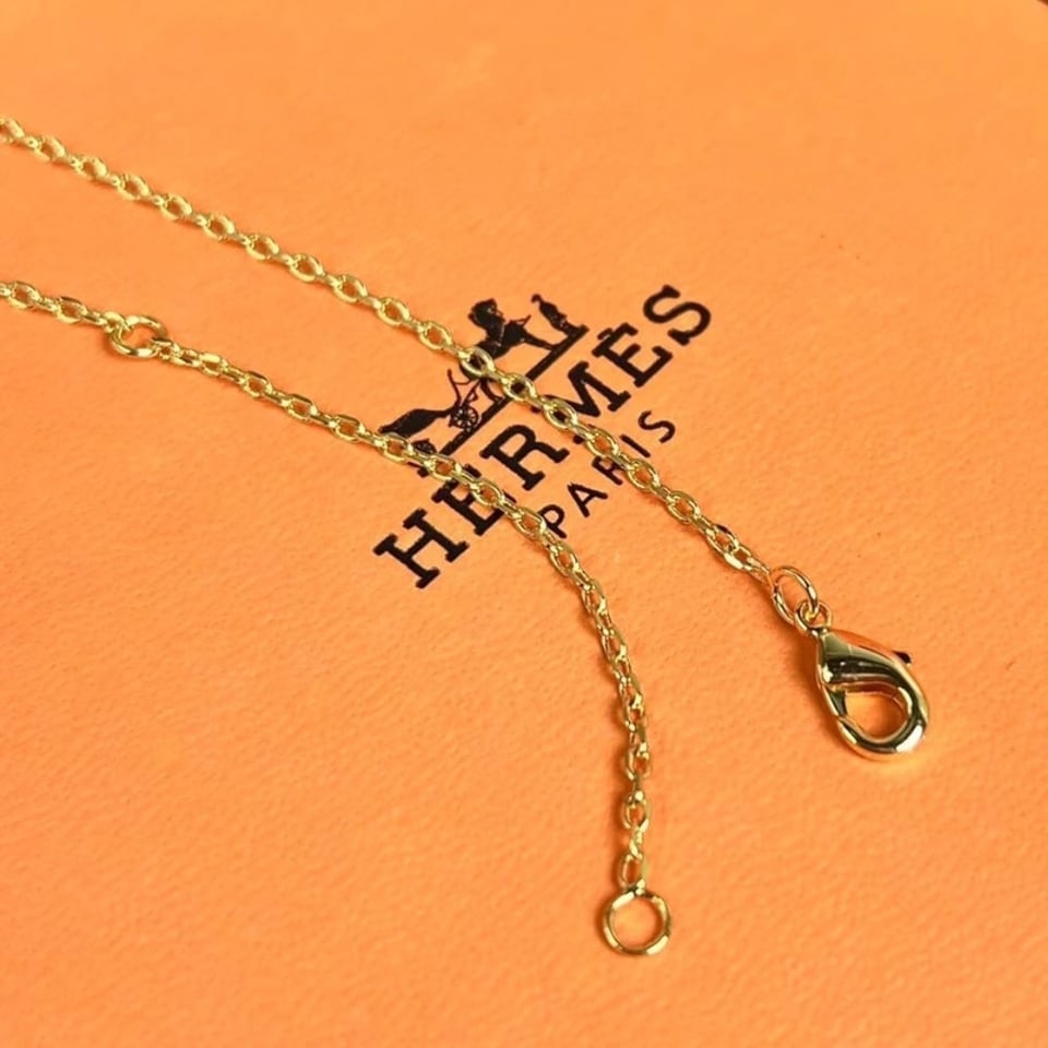 Hermes Mini Pop H Pendant Necklace Black And Gold view 6