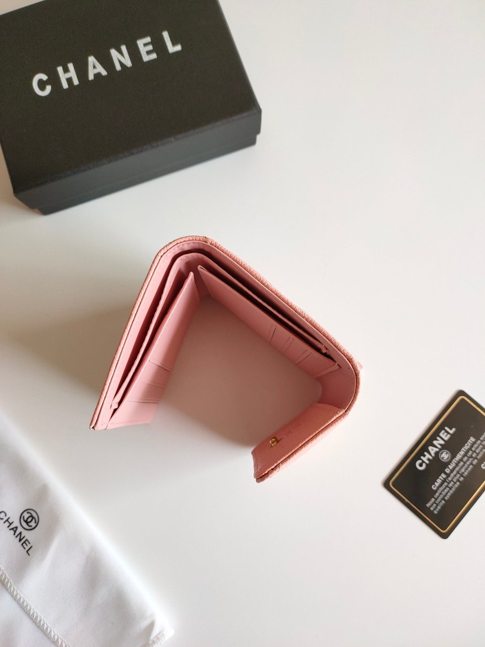 Chanel Square Purse 12 Peach Grained Calfskin Gold Icon view 8