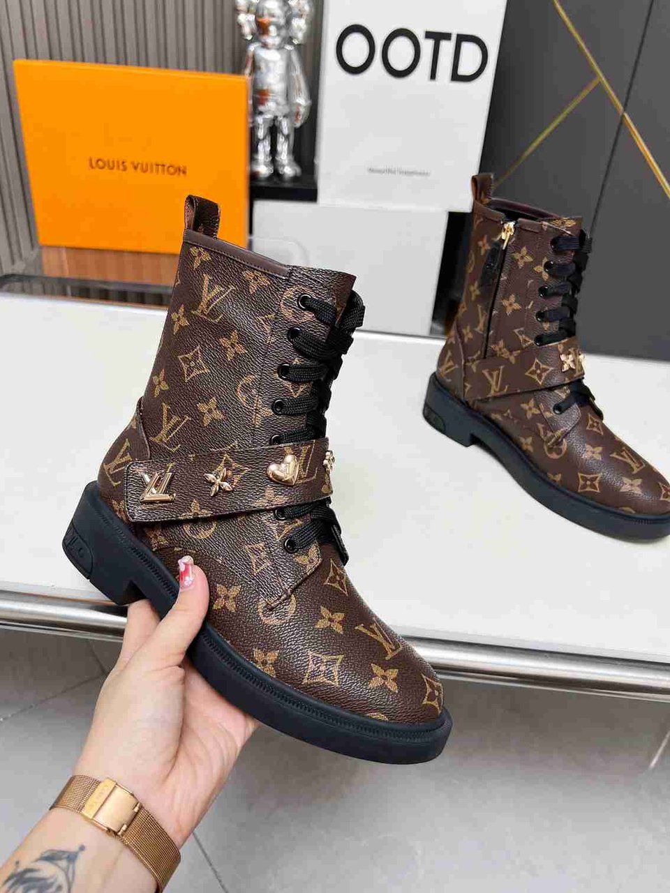 Louis Vuitton Citizen Boots Monogram Brown view 3