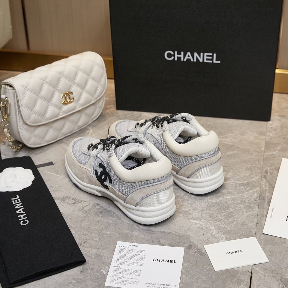 Chanel Low Top Trainer Gray White view 3