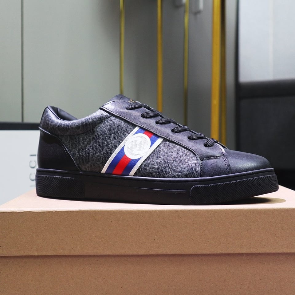 Gucci Gg Supreme Sneaker Black Gg Blue And Orange Web view 8