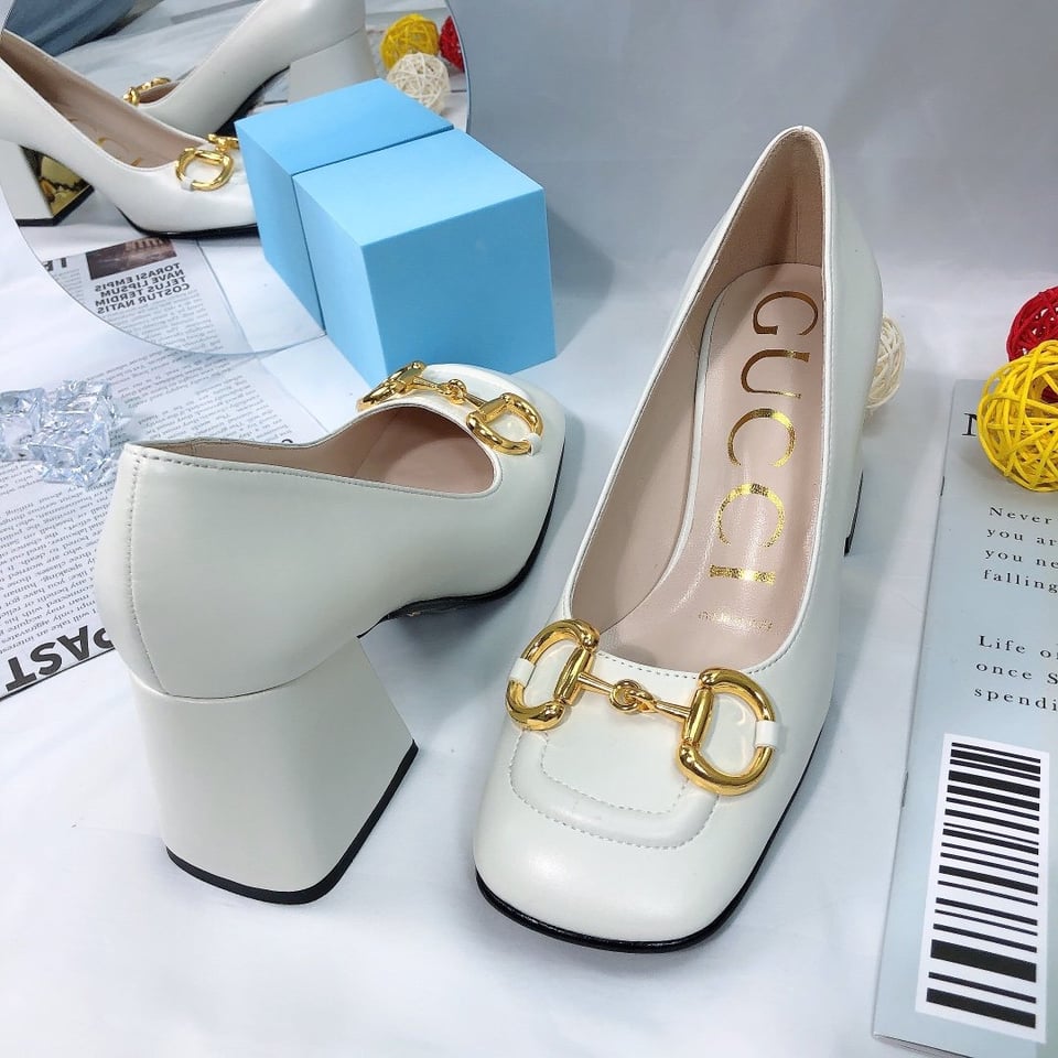 Gucci Women?S Mid Heel Pump With Horsebit White view 7