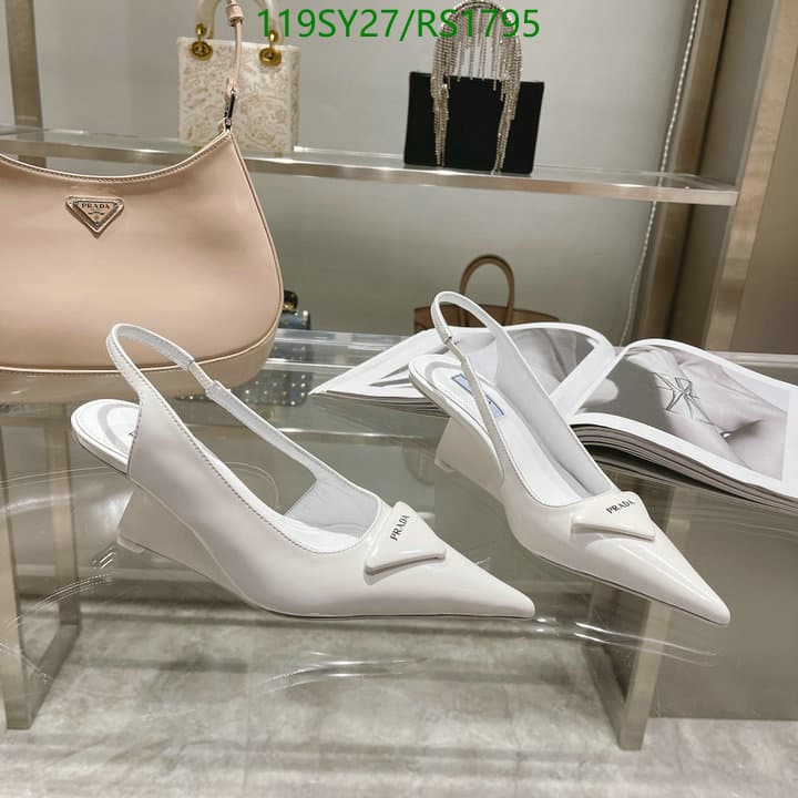 Prada Brushed Leather Slingback Pumps White view 5