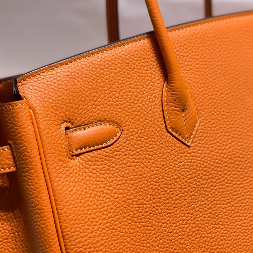 Hermes Birkin 35Cm Orange Togo Leather Gold Hardware view 8