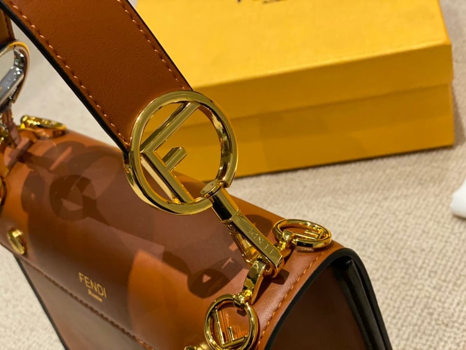 Fendi Ff Logo Bottom Brown Bag 22Cm view 10