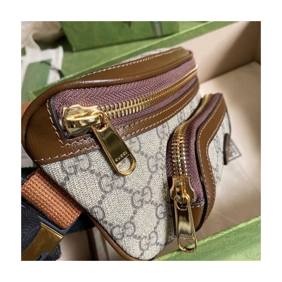 Gucci Belt Bag with Interlocking G in Brown GG Supreme view 8