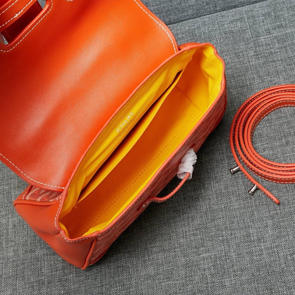 Goyard Saigon Souple Mini Bag Orange Canvas 20cm view 9