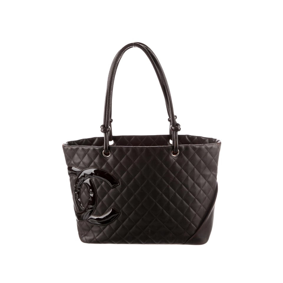 Chanel Calfskin Quilted Large Cambon Tote Brown 41Cm/16in