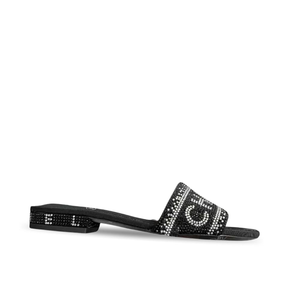 Chanel 24P Beaded Diamond Slippers Black view 2