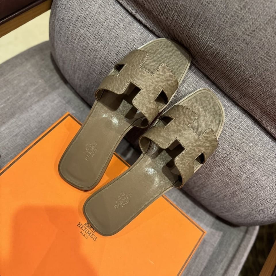 Hermes Oran Sandal Etoupe view 5