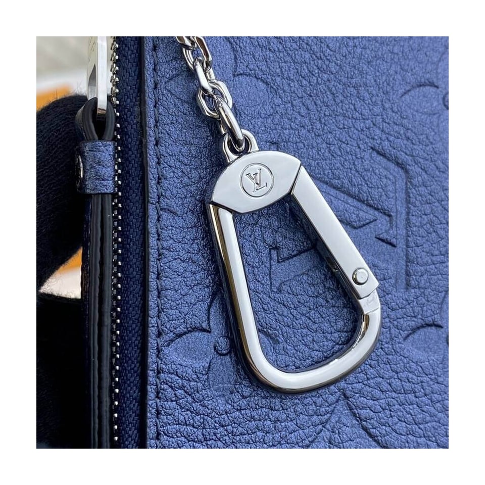 Louis Vuitton Monogram Empreinte Leather Key Pouch Navy Nacre view 6