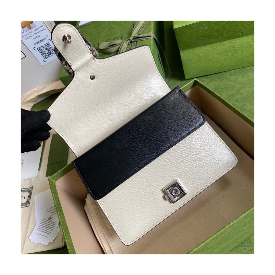 Gucci Dionysus Mini Bag Orange White Leather view 7