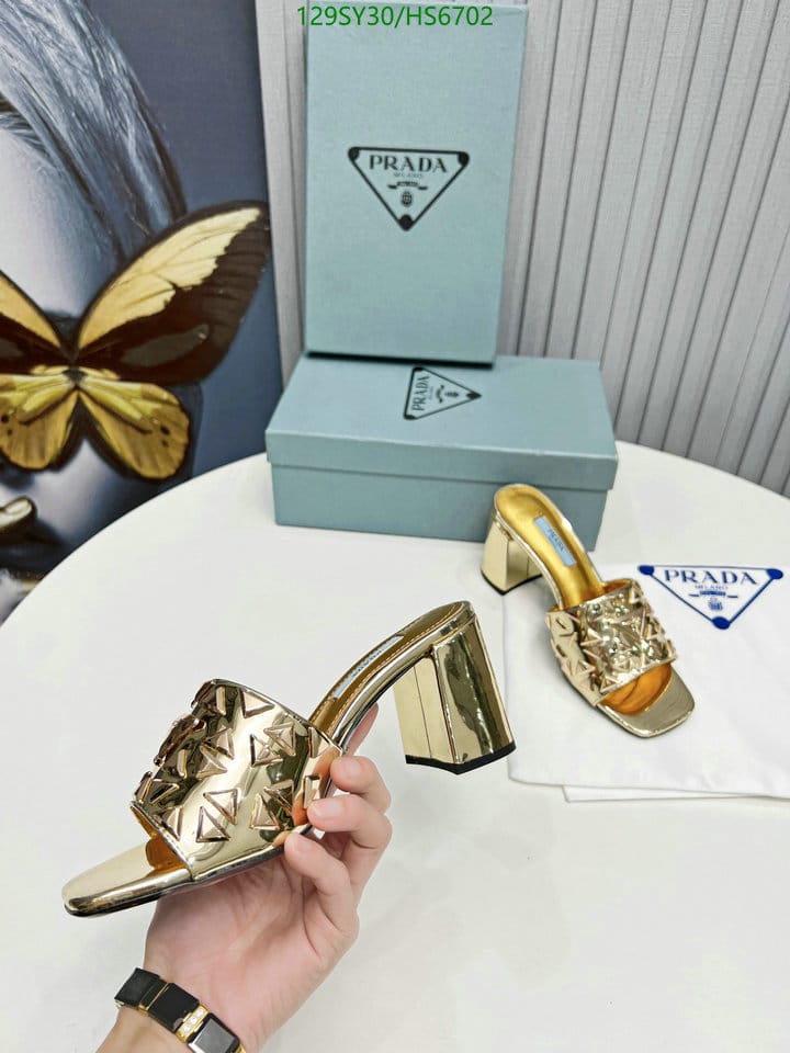 Prada Studded Metallic Leather Mules Gold 1Xx6473Ll5F0522F065 view 8