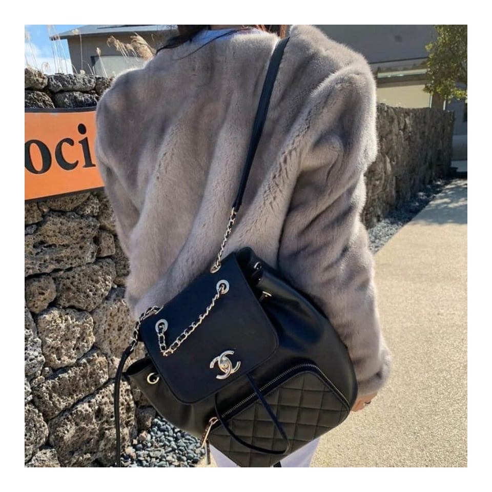 Chanel Business Affinity Mini Backpack in Black Caviar 25.4cm view 4