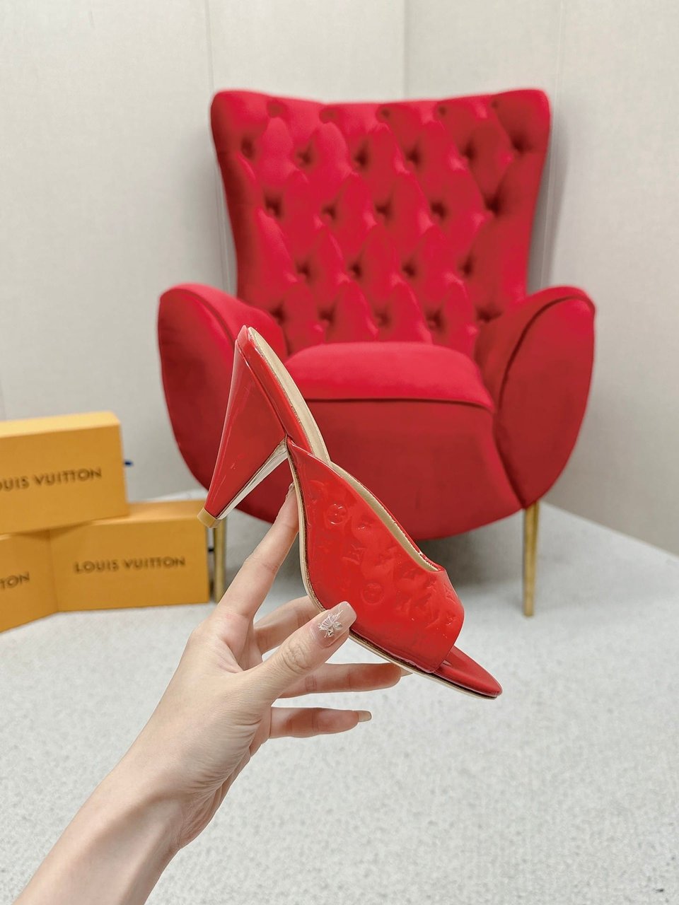 Louis Vuitton Super Mule Sandals Red 1Acj4M view 7