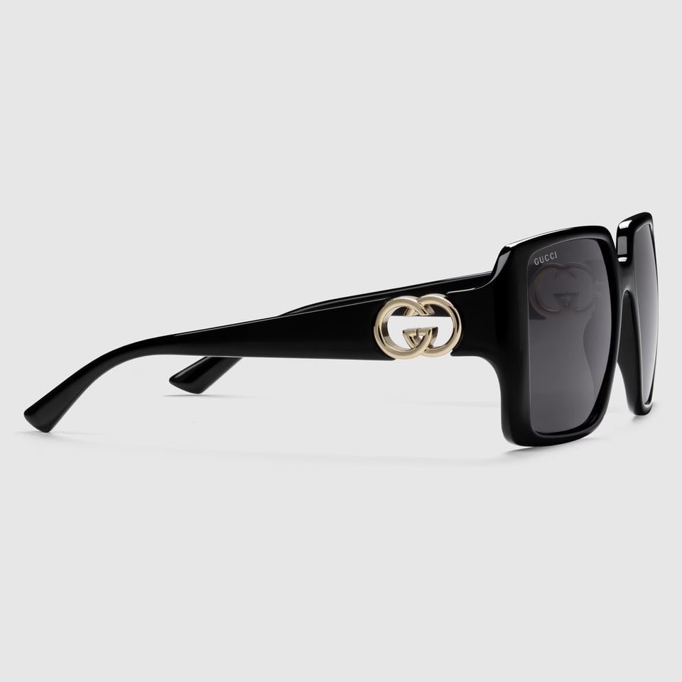 Gucci Black Square Frame Sunglasses GG1692S view 3
