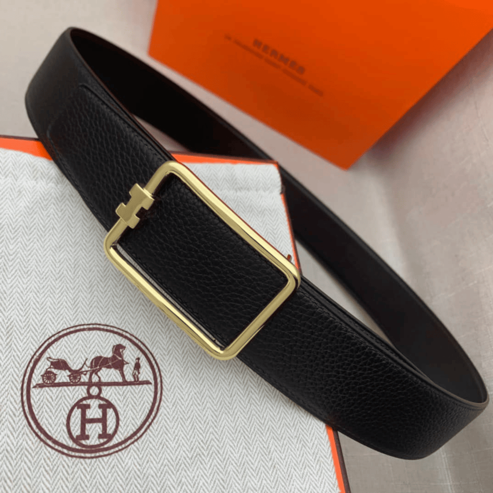 Hermes Frame Gold Buckle 38mm For Men Belt view 3