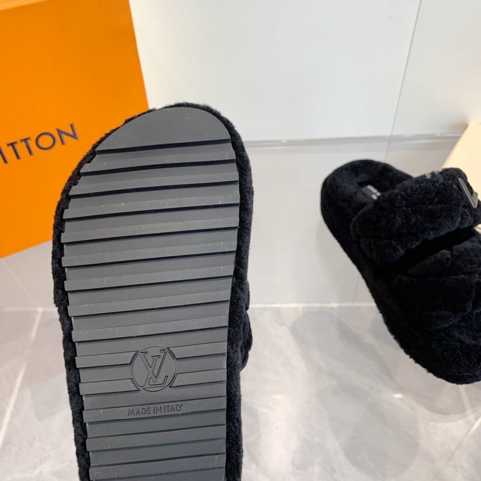 Louis Vuitton Lv Sunset Platform Comfort Mule Shearling Black 1Actv0 view 9