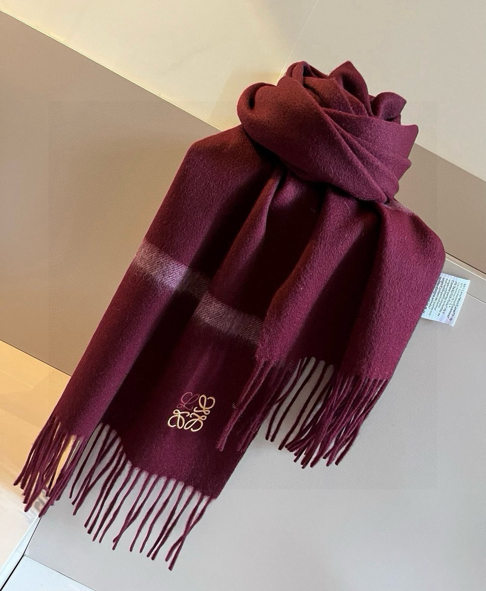 Loewe Mohair Scarf Ombre Burgundy For Women 180cm view 5