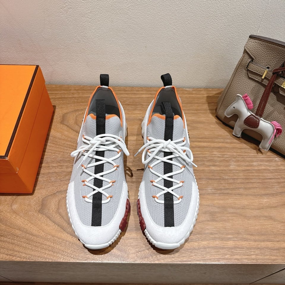 Hermès Day Sneaker Grey- Shoes for Men view 7