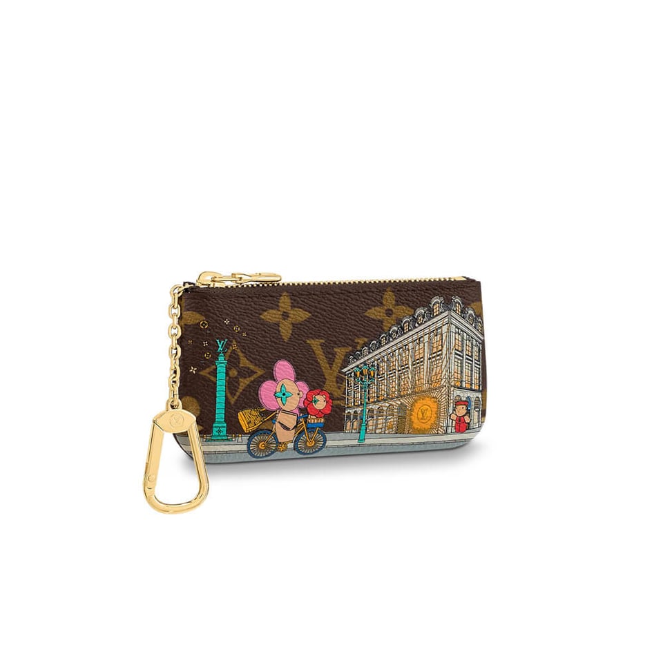 Louis Vuitton Christmas Animation 2022 Key Pouch Pink view 2