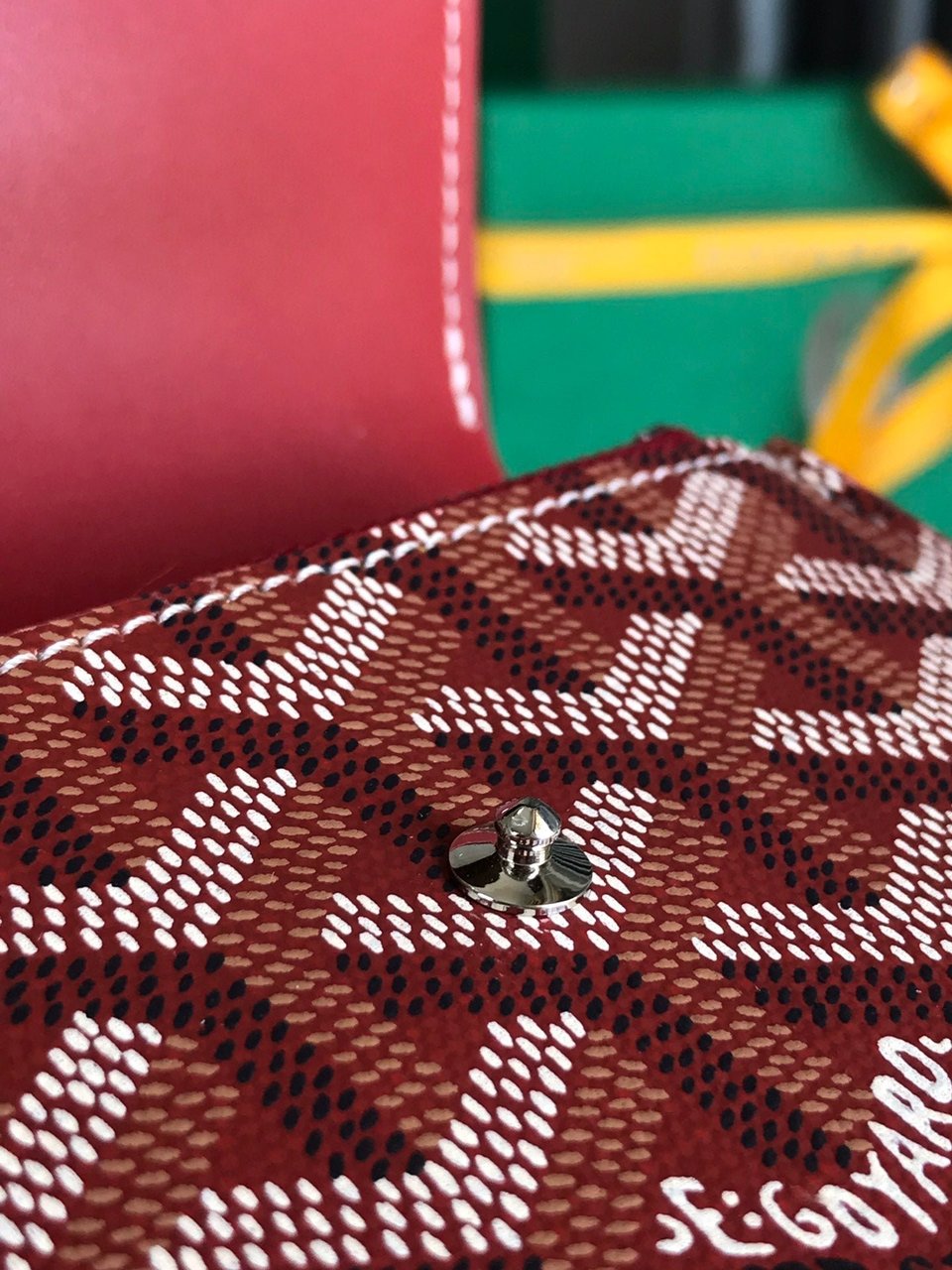 Goyard Saint-Gabriel Wallet Classic Red Calfskin And Goyardine Canvas 12cm view 10