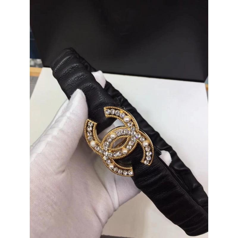 Chanel Lambskin &amp; Gold-Tone Metal Belt 94305 view 6