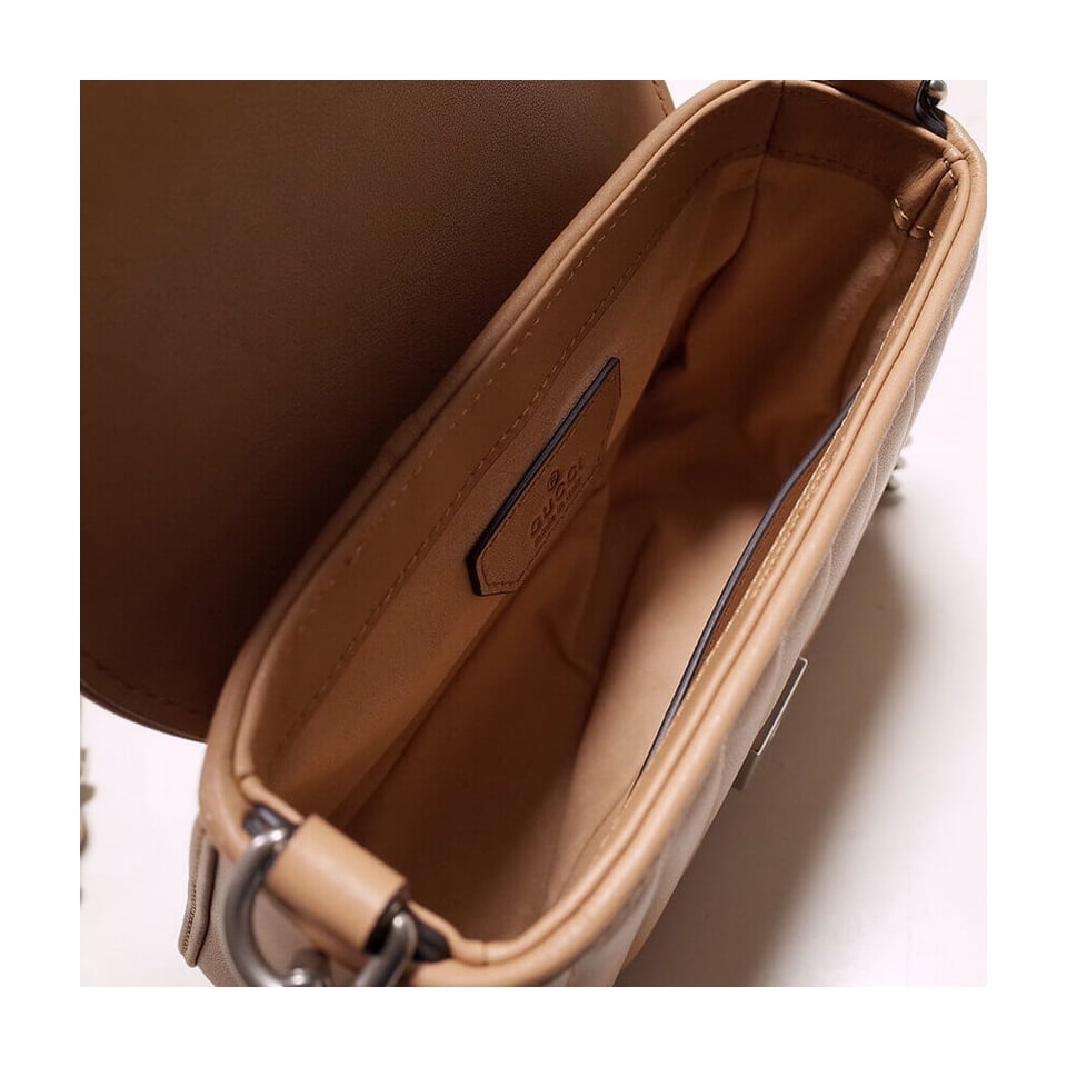 Gucci GG Marmont Rose Beige Matelasse Leather Mini Top Handle Bag view 10
