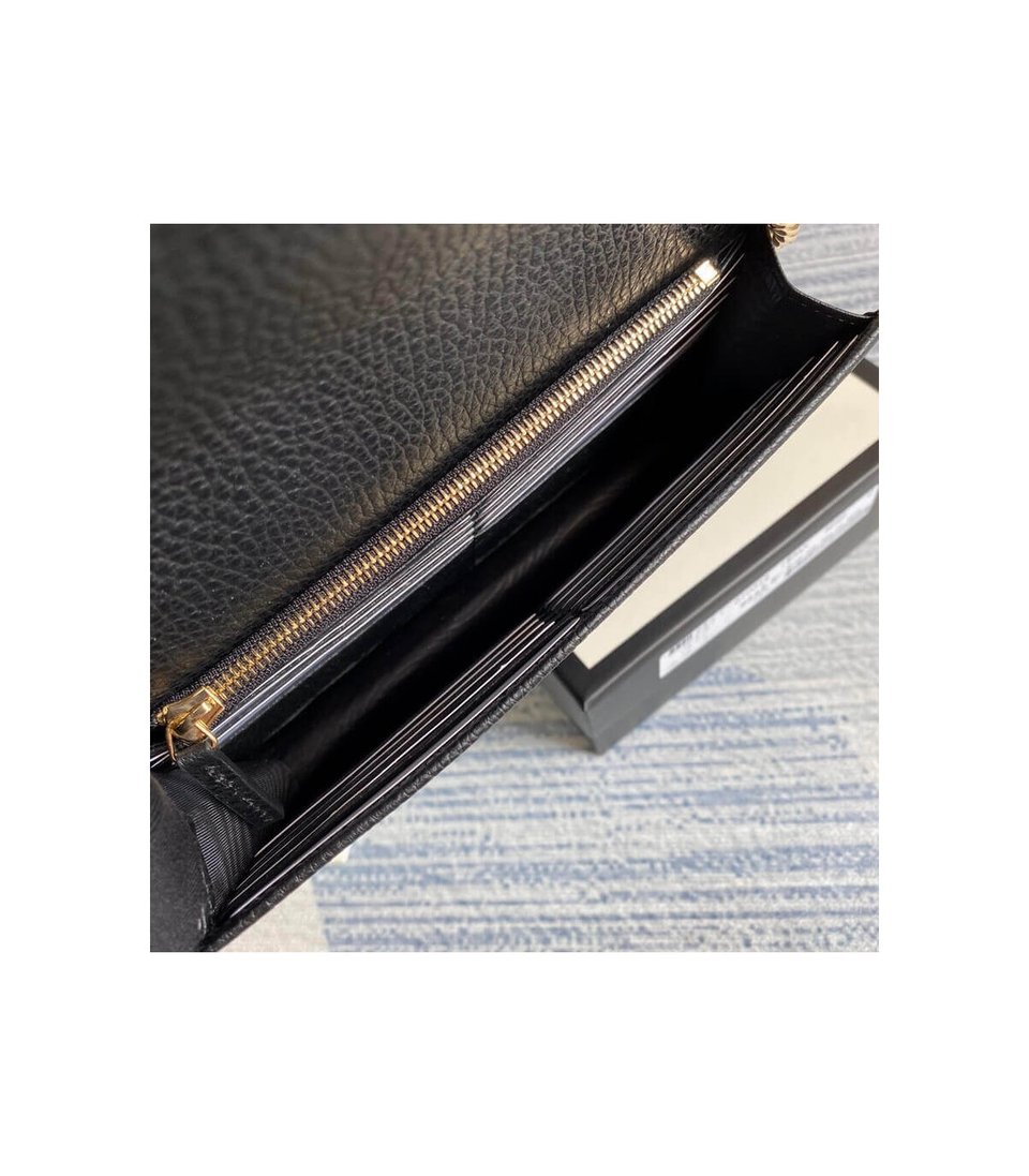 Gucci GG Interlocking Wallet On Chain Black view 12