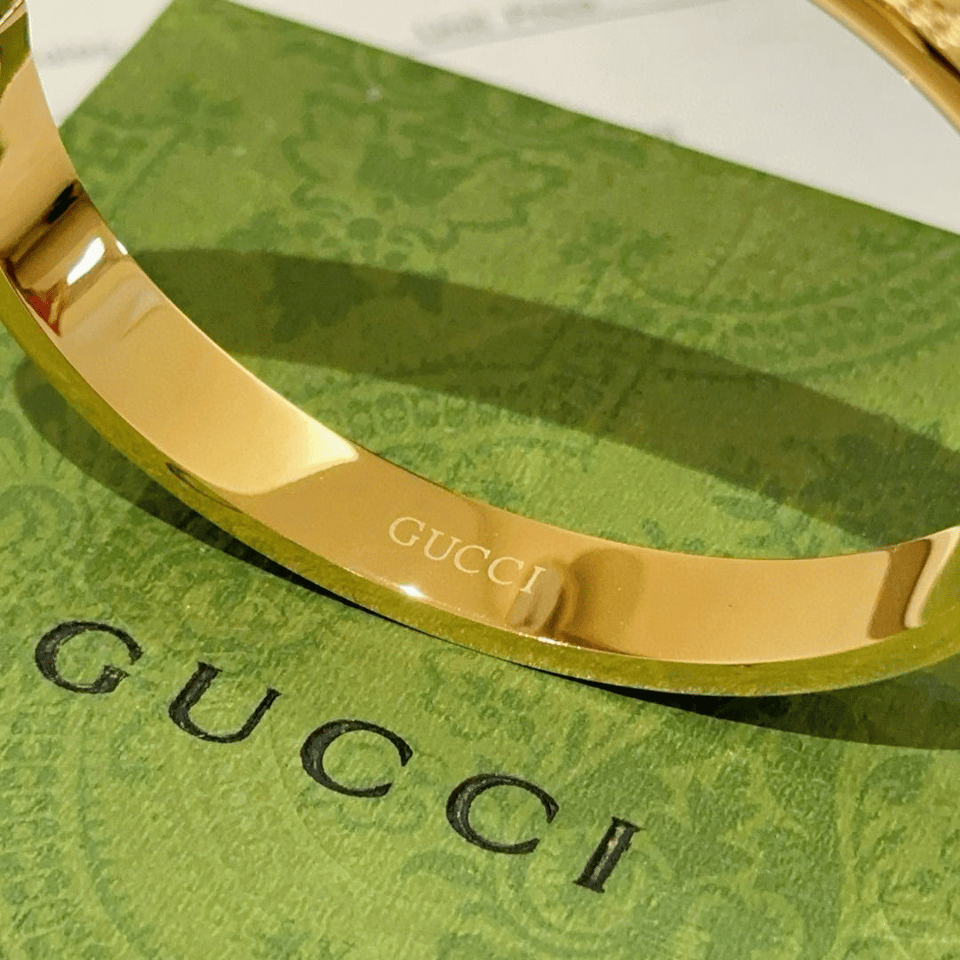 Gucci Cuff Bracelet Gold 8Mm view 6