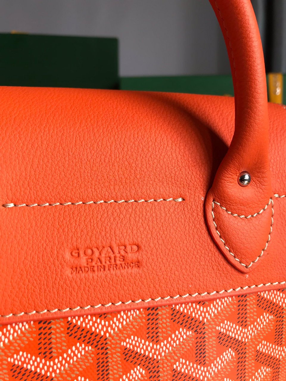 Goyard Alpin Mini Backpack 21 Cm Orange Lambskin And Goyardine Canvas view 8