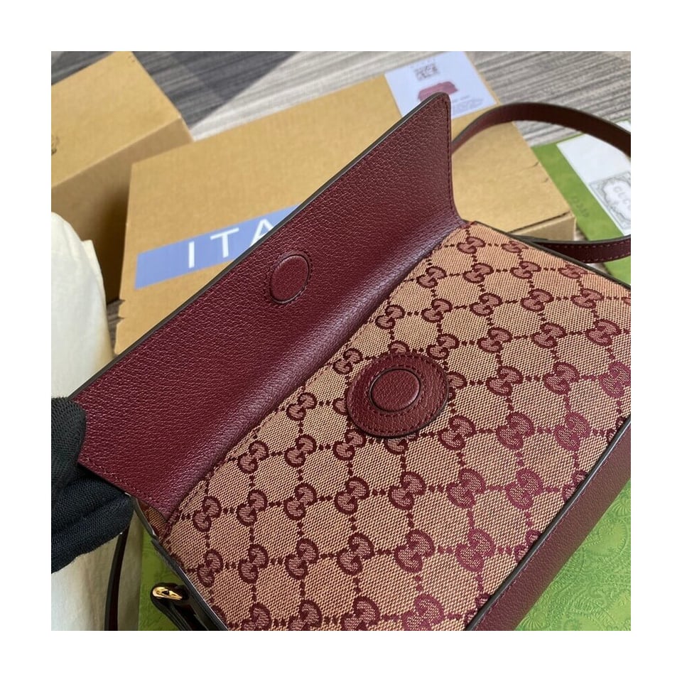 Gucci Horsebit 1955 Small Bag in Burgundy view 12