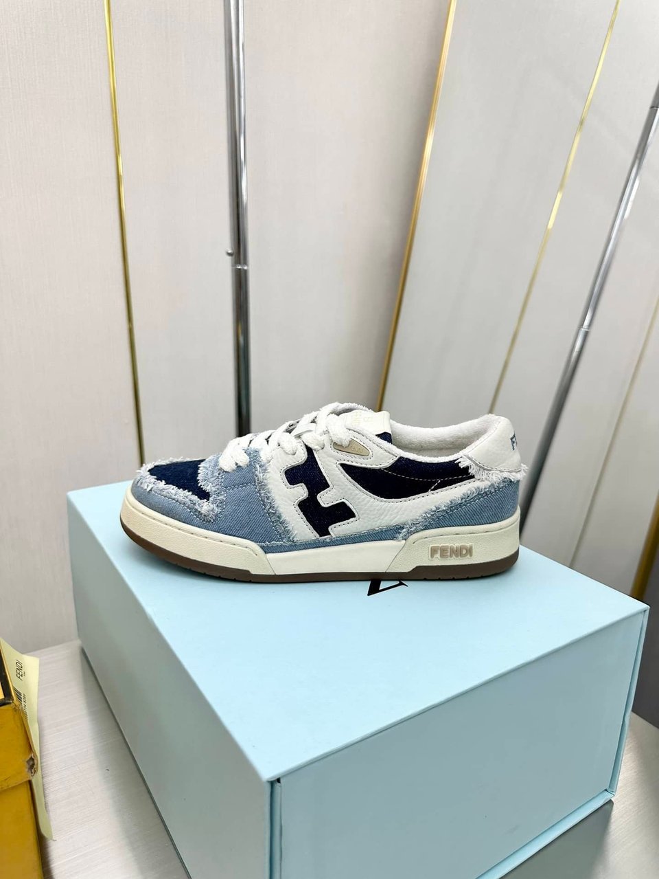 Fendi Match Suede Low Tops Denim Blue 7E1495Amf1F1Jid view 3