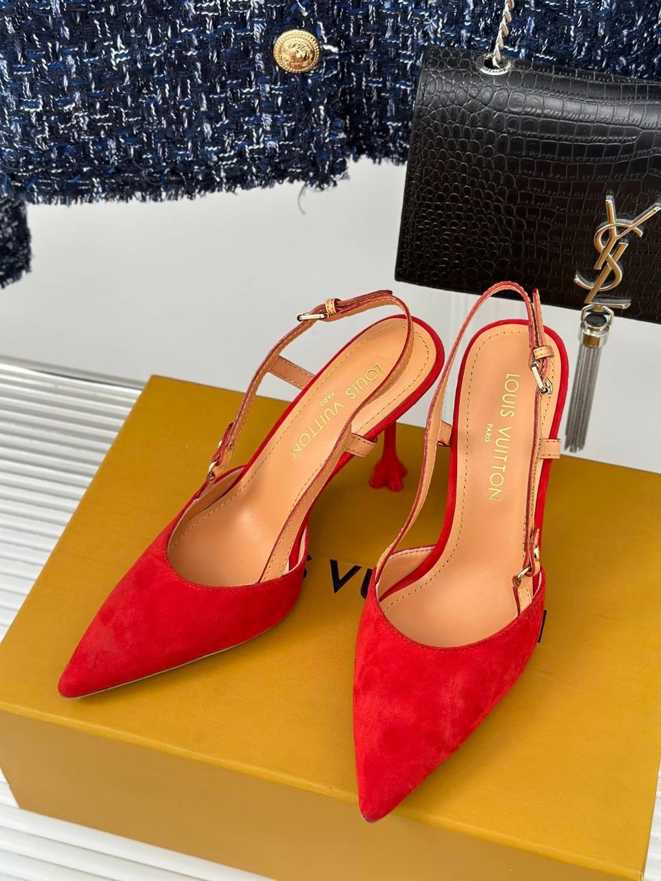 Louis Vuitton Blossom Slingback Pump Red 1Ac8F5 view 3