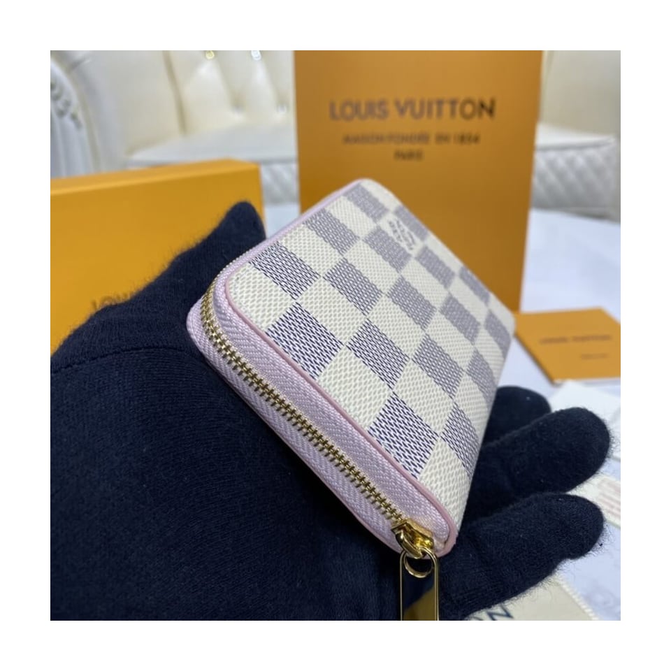Louis Vuitton Damier Azur Zippy Coin Purse Pink view 4